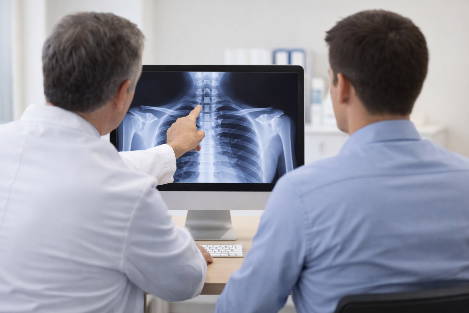 foto konsultasi dokter mengenai keluhan punggung atas