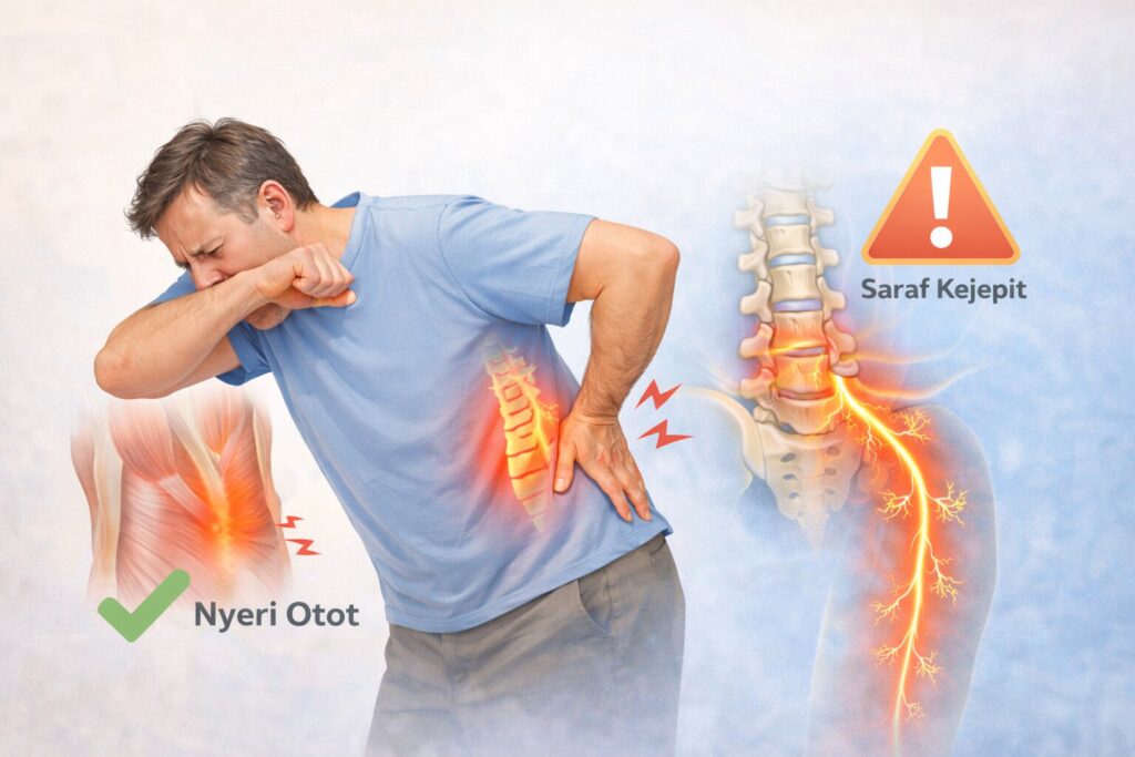 Kalau Batuk Pinggang Makin Sakit, Apakah Pasti HNP? Cara Bedakan Otot Ketarik vs Saraf Kejepit